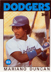 1986 Topps Baseball Cards      602     Mariano Duncan RC